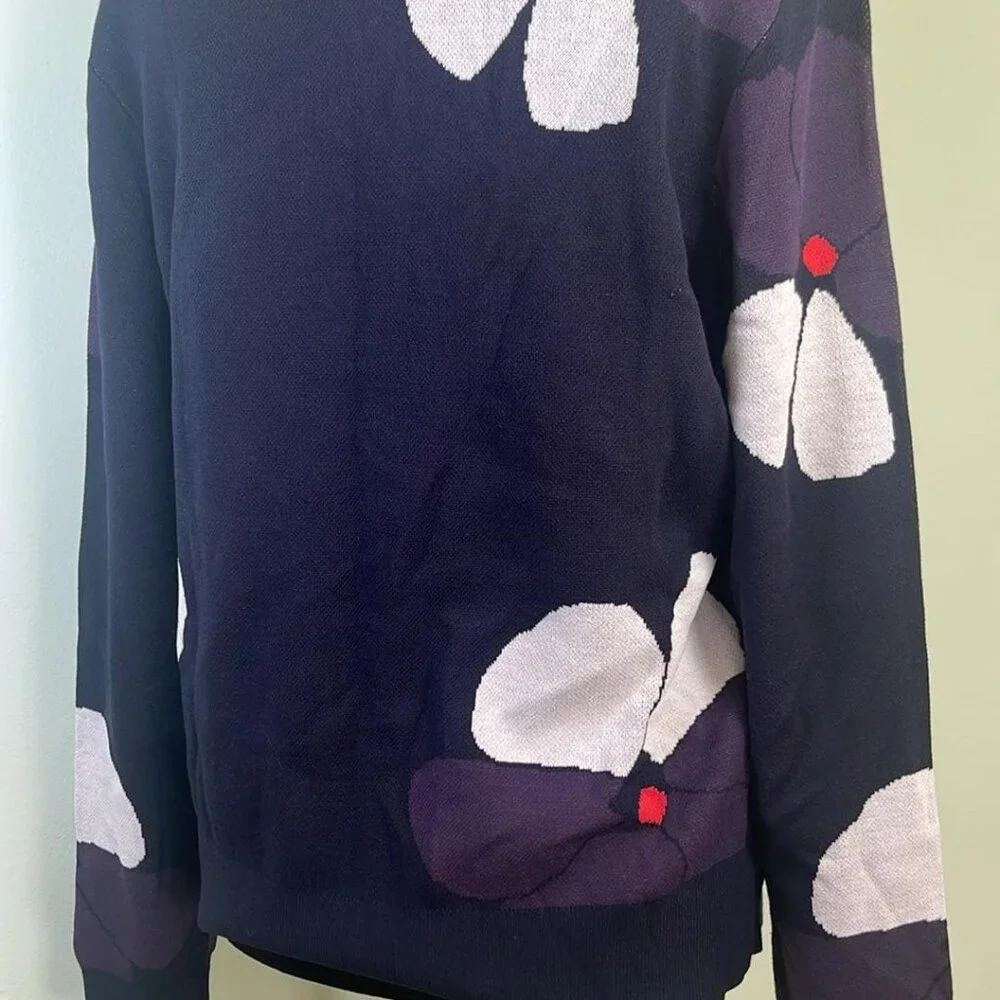 Ann Taylor Violet SZ LG Button Up Cardigan Business‎ Lagenlook Cottage Core
